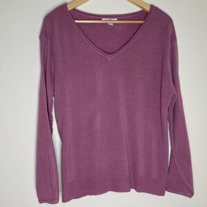 Roz & Ali | Petite Pink Balloon Sleeve V-Neck Sweater | PXL